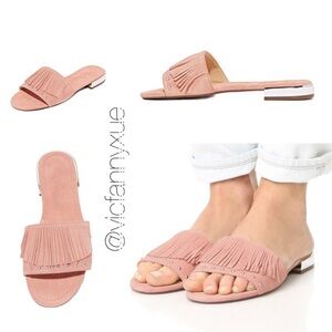 Schutz Zilu fringe slides sandals 6
